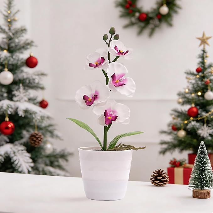 Artificial White Phalaenopsis Orchid Flower Lamp, Flower Night Light - Image 7