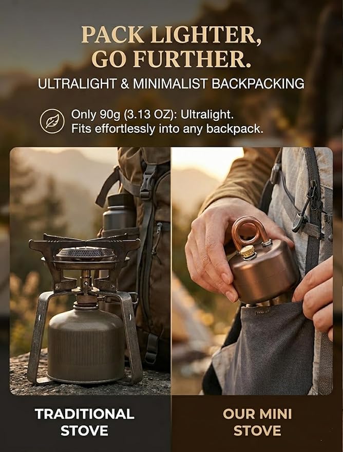 Mini Alcohol Stove, alcohol stove camping, 3.5OZ Portable Brass Spirit Burner - Image 4