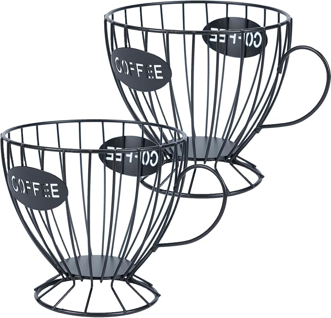 H&W 2PCS Coffee Pod Holder & Capsule Basket, Metal Coffee Bar Organizer by HW
