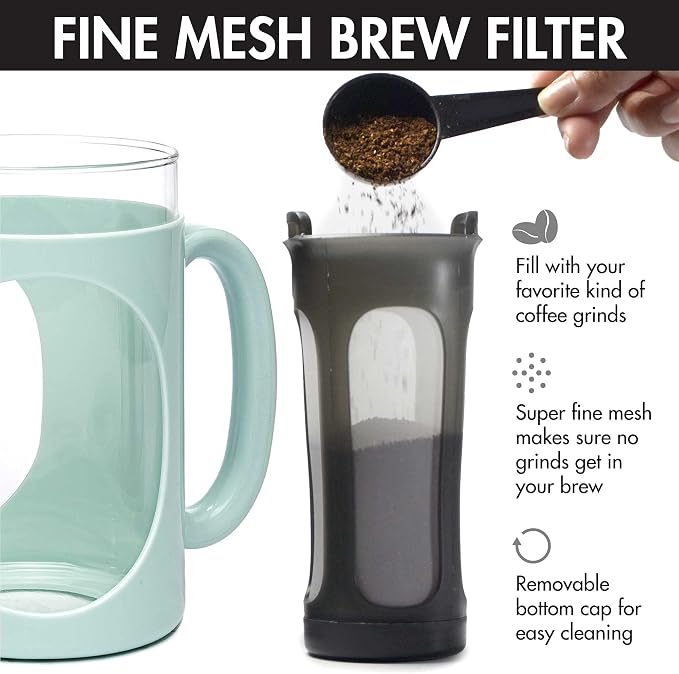 Primula Burke Deluxe Cold Brew Iced Coffee Maker, Comfort Grip Handle, Durable - Image 6