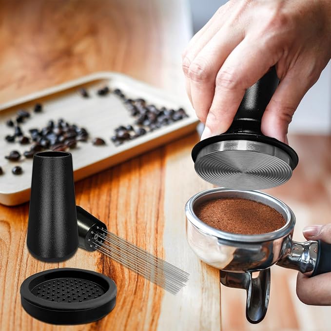 53mm Coffee Espresso Tamper Set, WDT Tool, Coffee Stirrer, Frothing Pitcher - Image 7