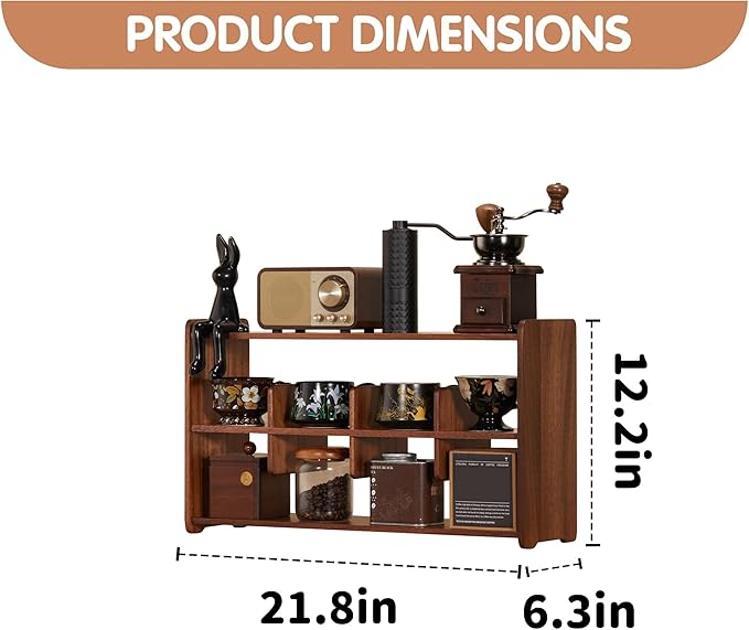 Coffee Cup Holder for Countertop Walnut Wood Coffee Mugs Holder for Kitchen Mug - Image 2