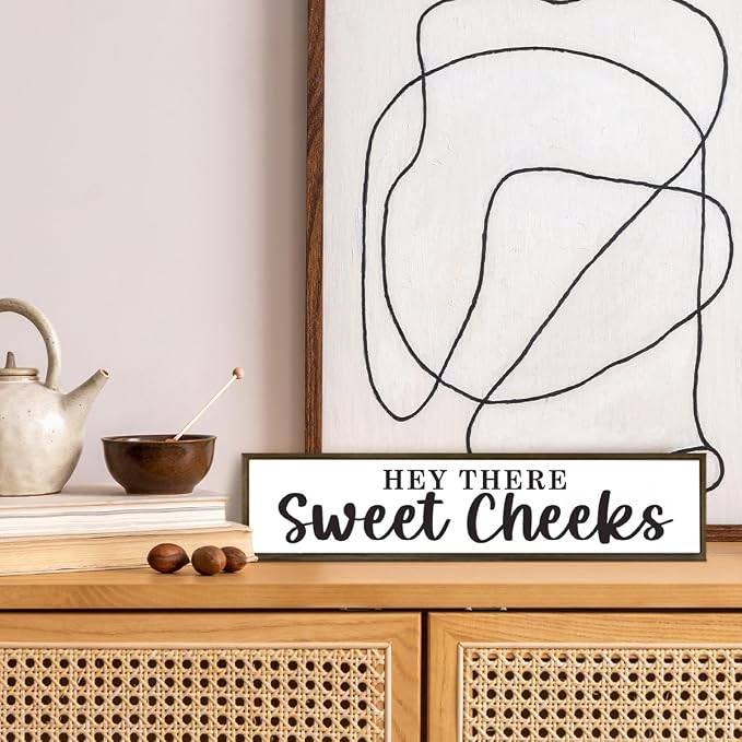 Funny Bathroom Sign, Hey There Sweet Cheeks Sign, Gag Gift, Bathroom Humor - Image 5