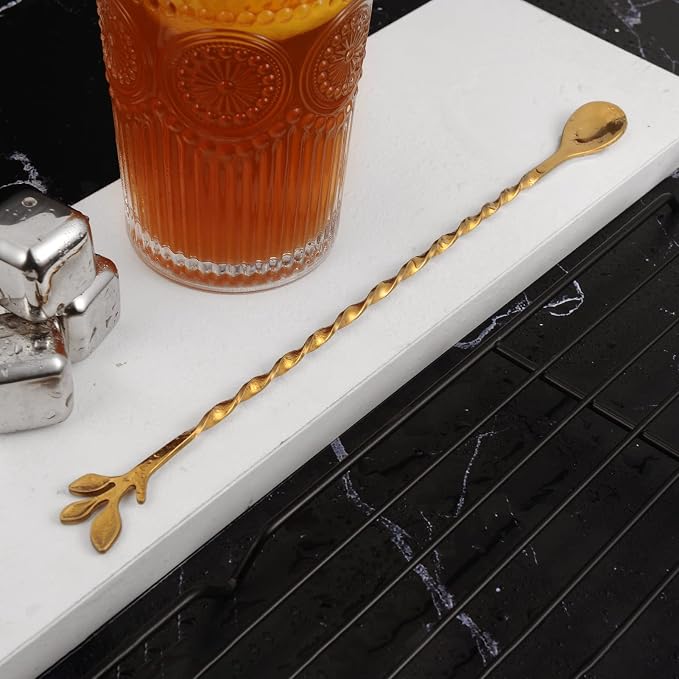 AnSaw Gold 10-Inch Stainless Steel Cocktail Spoon - Image 4
