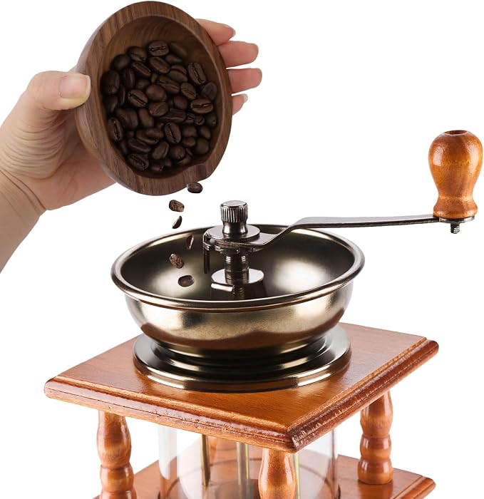 Coffee Bean Dosing Cup and Spray Bottle Set, Walnut Wood Round Bean Measuring - Image 7