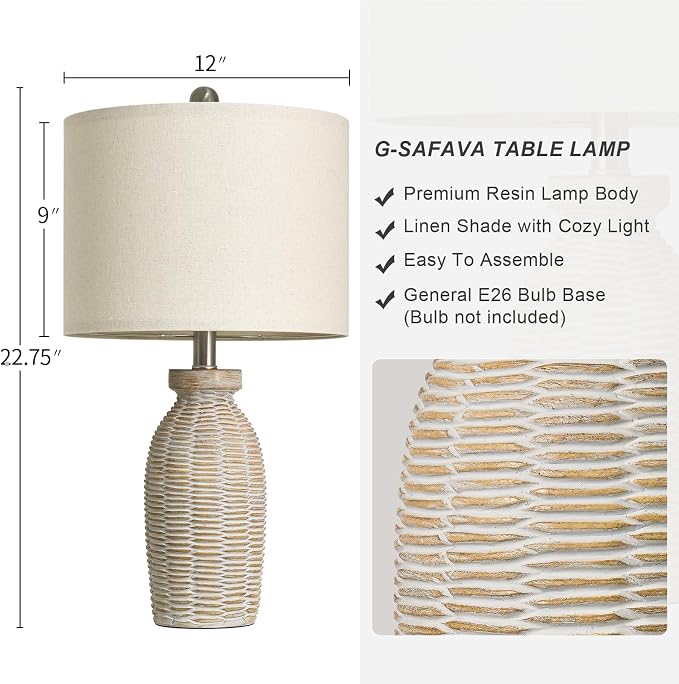 22.75" Table Lamps for Living Room Small Lamps for Bedroom Bedside Lamps Set of - Image 2