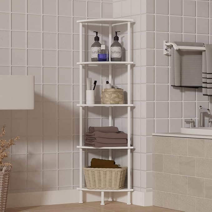 5-Tier Corner Shelf Stand, Tall Display Shelf, Plant Stand, Storage Standing - Image 7