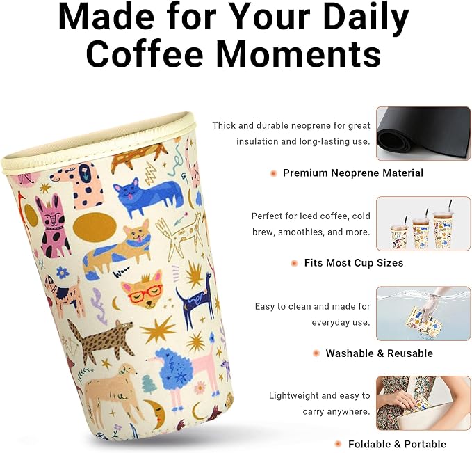 Iced Coffee Sleeve Reusable Large 30-32oz - Image 3