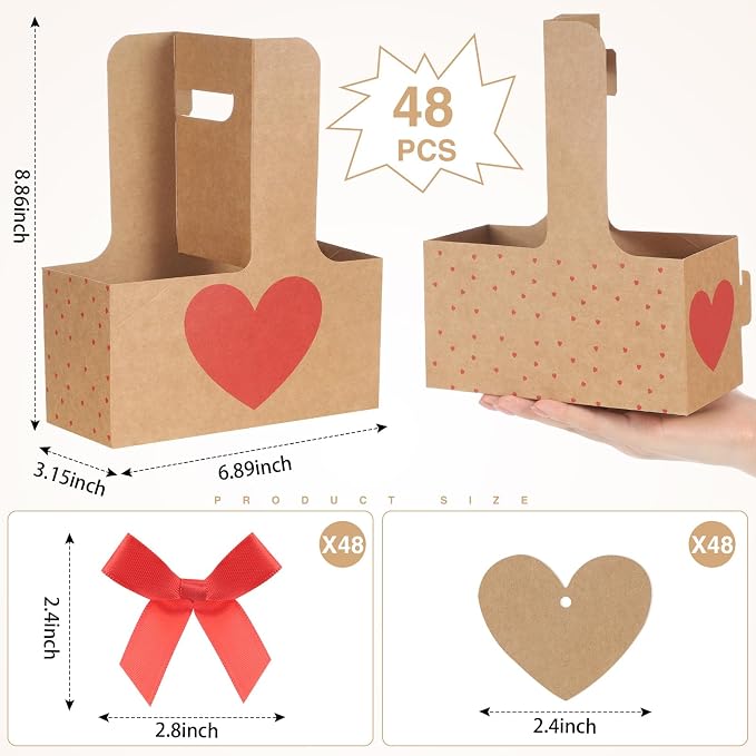 Tinlade 2 Cup Heart Disposable Drink Carrier - Image 2