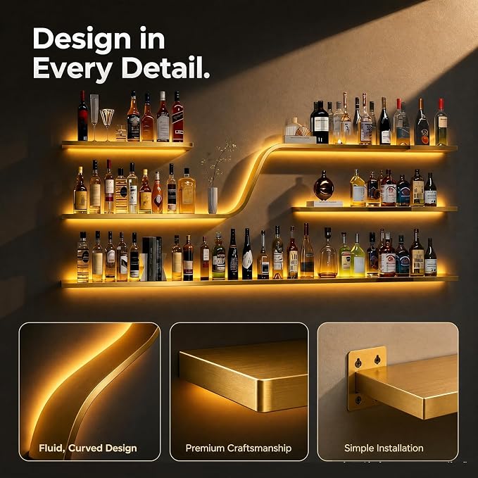 59.1IN Modern Wall Mounted Wine Rack - Image 6