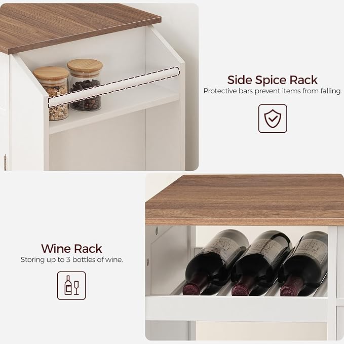 MAHANCRIS Kitchen Island with Power Outlet, Kitchen Storage Island with Drawer - Image 7