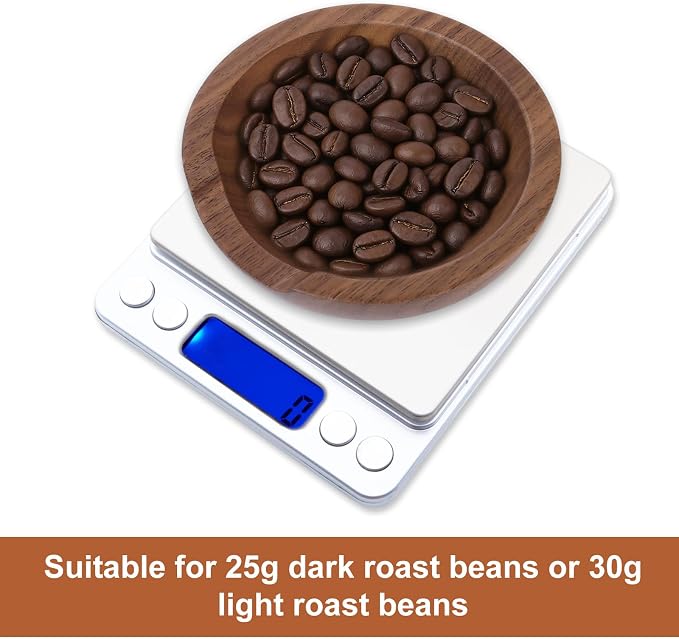 Coffee Bean Dosing Cup and Spray Bottle Set, Walnut Wood Round Bean Measuring - Image 3