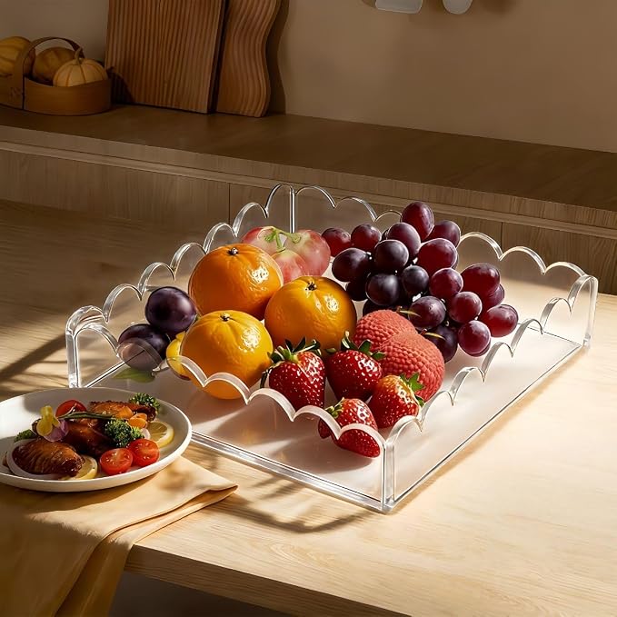 Scalloped Acrylic Tray with Magnetic Mat - Image 4