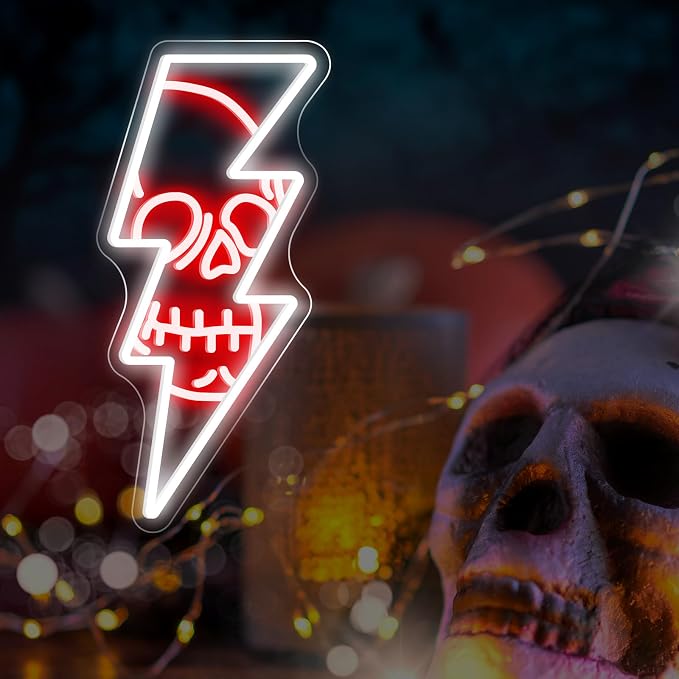 Lightning Skull Neon Sign - Image 6