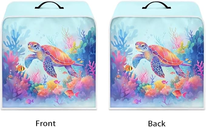 Coffee Machine Covers with Top Handle Turtle Print Washable Dust Fingerprint - Image 2