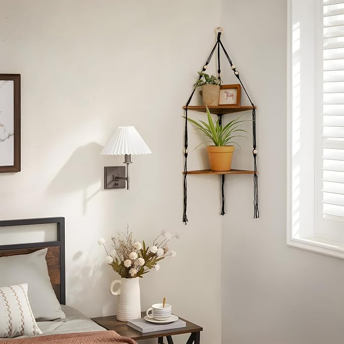 Artilady Black Corner Shelf Wall Hanging - Image 3