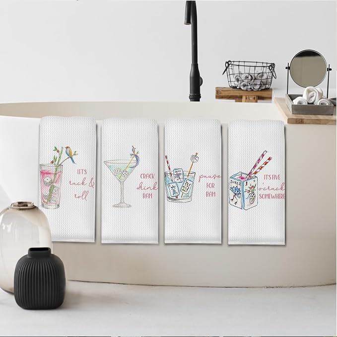 Mahjong Cocktail Kitchen Towels, Mahjong Gifts - Image 3
