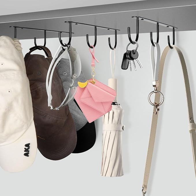 3pcs Under Cabinet Mug Hooks, Adhesive/Screw 2 Ways Install Mug Holder - Image 4