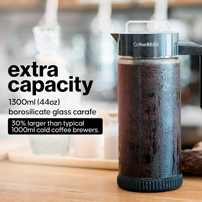 COFFEE BEAR – Cold Brew Coffee Maker and Iced Tea Brewer, Large 1.3L - Image 6