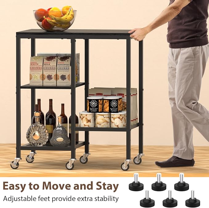 OGEMXU Kitchen Microwave Cart, Microwave Stand - Image 6
