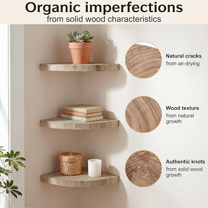 3 Pcs Small Corner Floating Shelves - Image 3