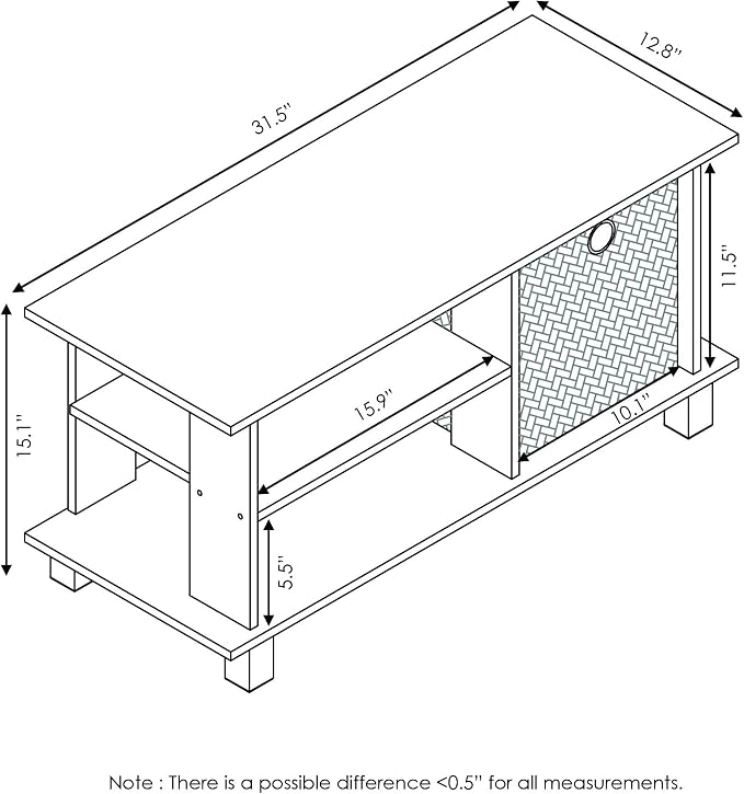 Furinno SIMPLISTIC TV Stand, 3-Tier Entertainment Center, Open Shelf TV Console - Image 2