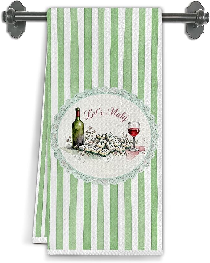 Mahjong Wine Kitchen Towels, Gifts by Unknown