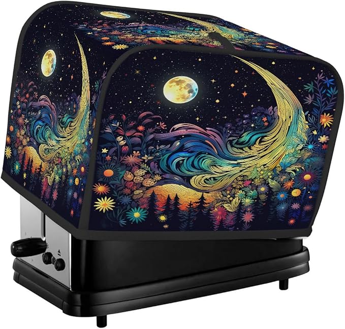Ethnic Mandala Moon Toaster Cover 4 Slice Wide Slot Washable Appliance Covers by cfpolar