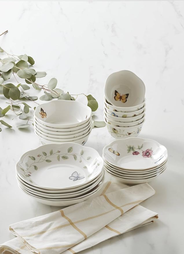 Lenox Dinnerware Set, Butterfly Meadow 24-Piece Bowls Set, Service - Image 4