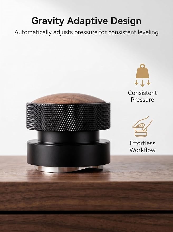 53mm Walnut Espresso Distributer, Gravity Adaptive Espresso Distribution Tool | - Image 2