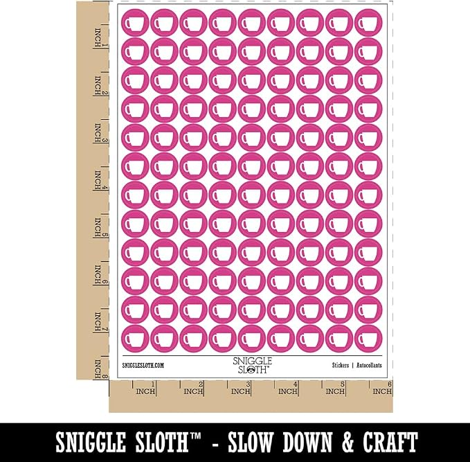 Coffee Mug Cup Solid 200+ Round Stickers - Image 2