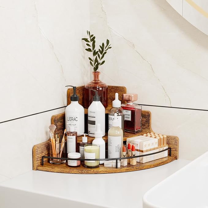 KLM Liquor Bottle Display Corner Shelf, Coffee Syrup Rack Organizer, 3 Step - Image 3