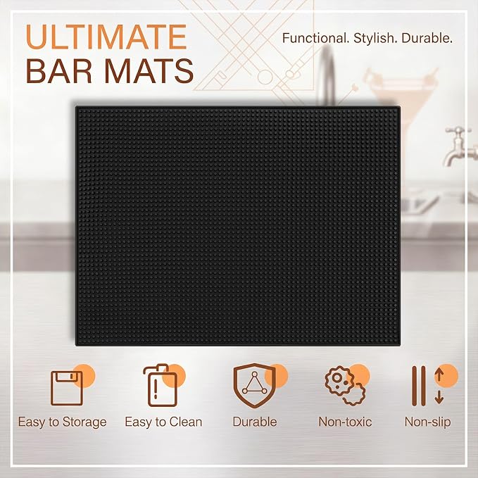 Tioncy 1 Pack 32 x 24 Inch Bar Mat, Non Slip Countertop Protector - Image 3