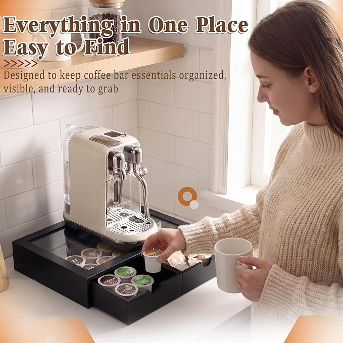 Black Wooden Tea Bag Organizer - Image 5