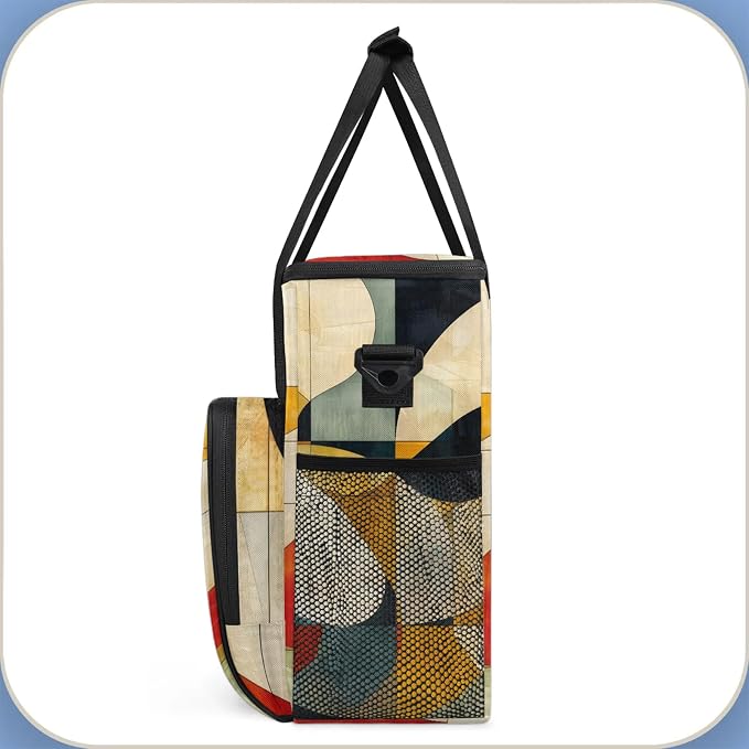 Abstract Coffee Maker Carring Bag, Large Insulated Storage Organizer Case Tote - Image 4