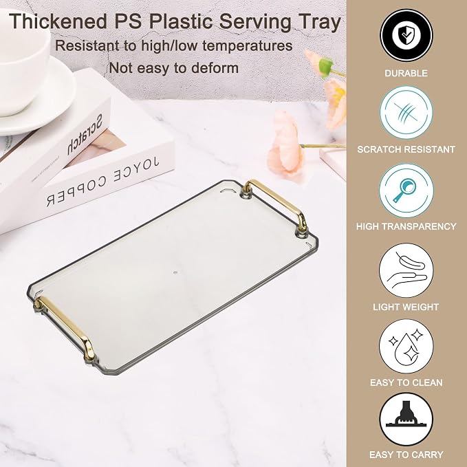 PATIKIL 16.1 x 8.7 Inches Plastic Serving Tray - Image 3