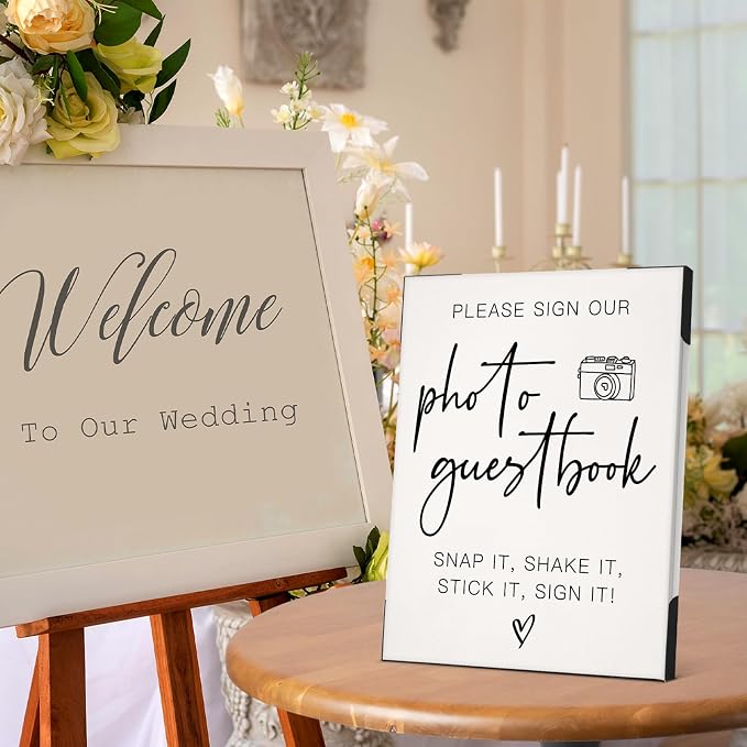 Photo Guest Book Wedding Signs for Ceremony and Reception, Please Sign Our - Image 6