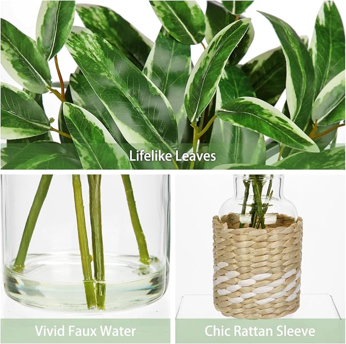 Real Touch Faux Eucalyptus Stems in Vase - Image 2
