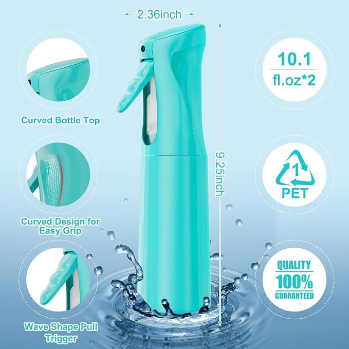 IMPORX Continuous Spray Bottle for Hair 2 Pack Home Essentials Spray Bottles - Image 2