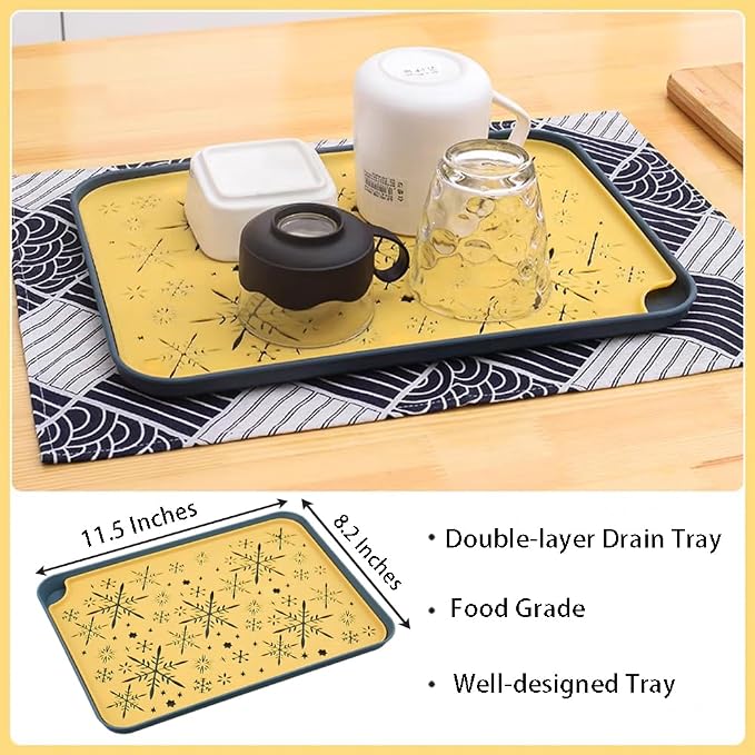 Christmas 2-Tier Drain Tray, Fruit Bowl Rack Drainage Water Drip, Plastic Tea - Image 2