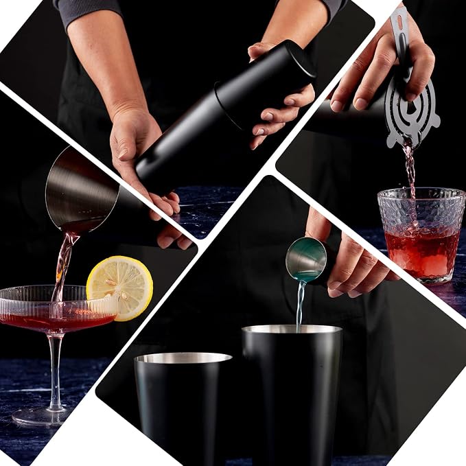 JNWINOG Cocktail Shaker Set 4-Piece Boston Shaker Kit - Image 7