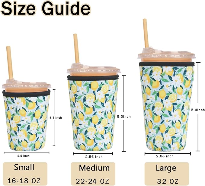 Reusable Insulated Sleeve for Iced Coffee Cup, Beverage Holder for Iced Coffee - Image 5