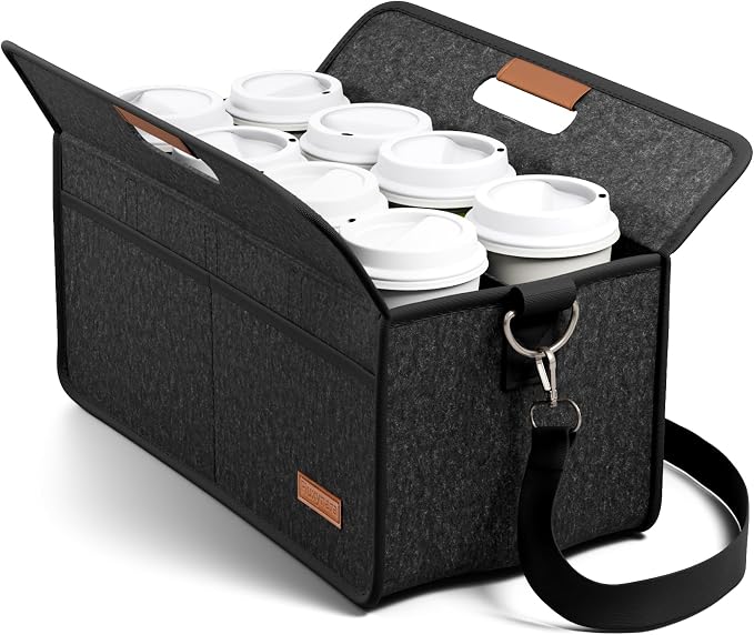 Fluxynara 8-Cup Reusable Felt Drink Carrier by FLUXYNARA