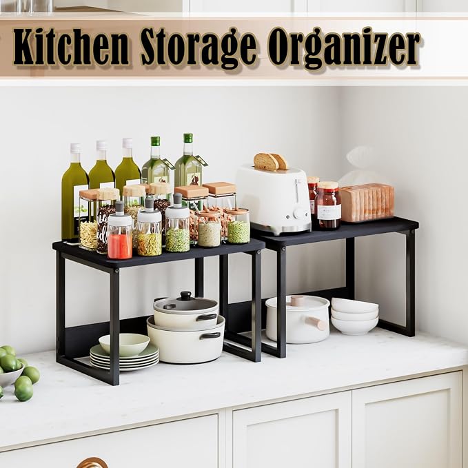 MARTY Kitchen Countertop Organizer Cabinet Shelf, 17x12.4 Large Spice Racks - Image 3