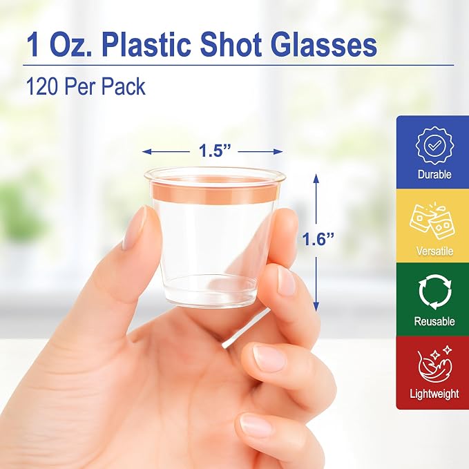 Mandala Crafts Disposable 1oz Plastic Mini Shot Glasses - Image 3
