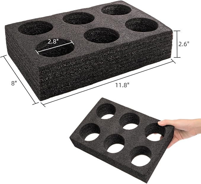 ZOOFOX 2 Pack Drink Carrier for Delivery, 6 Cup Reusable Foam Coffee Tray for - Image 2