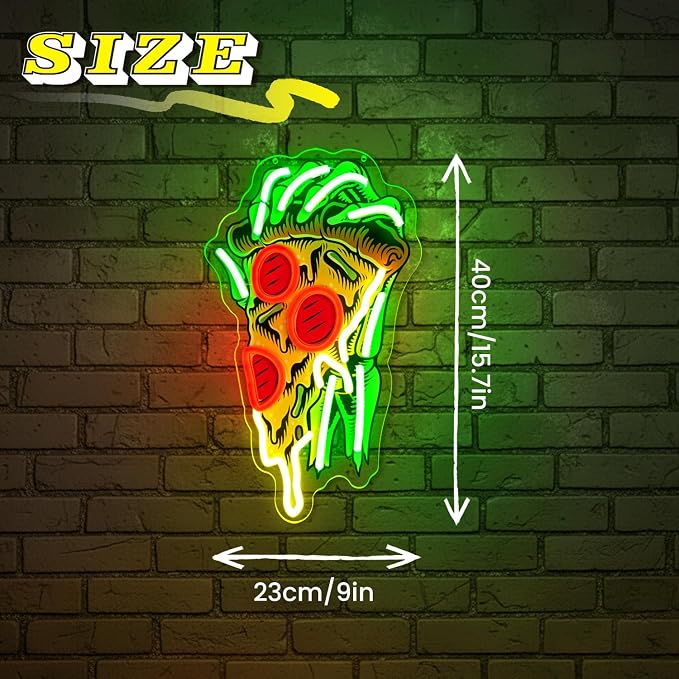 Pizza Neon Sign for Wall Decor Dimmable Pizza LED Neon Light USB Powered LED - Image 3