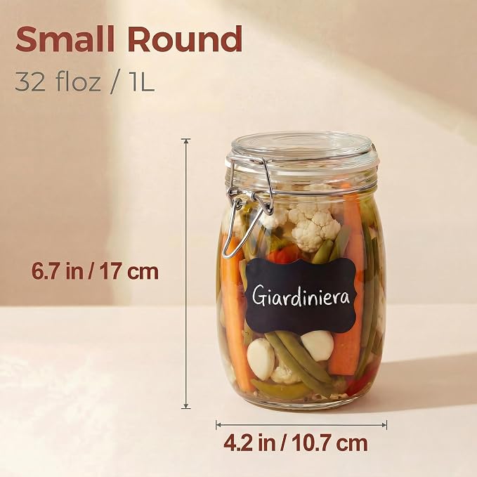 HomArtist 32 oz Wide Mouth Glass Jars - Image 3