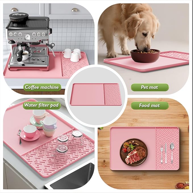 Silicone Coffee Mat with Raised Edges 24" x 16" – Waterproof Countertop Mat - Image 6