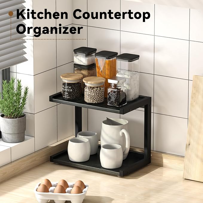MARTY 2 Tier 12.6"x7.7" Counter Shelf Organizer Kitchen Spice Rack - Image 3